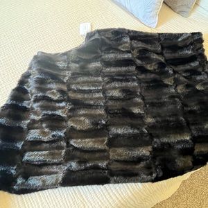 Black Faux Fur Poncho